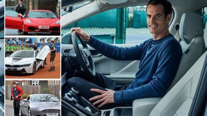 Andy Murray with his Aston Martin.
