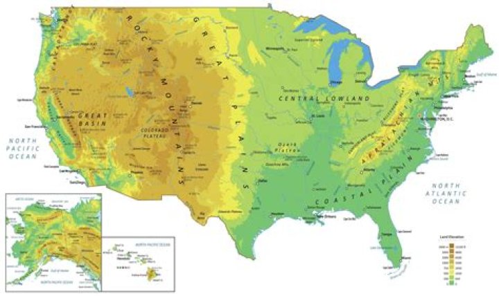 What are some physical features on a map?